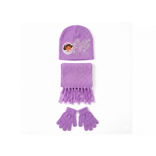  Kids’ Winter Hat, Scarf & Gloves Set with Dora Print - Purple | AL1886/P - Toys & Games - Lebanon
