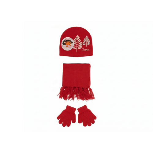 Kids’ Winter Hat, Scarf & Gloves Set with Dora Print - Red | AL1886/R - Toys & Games - Lebanon