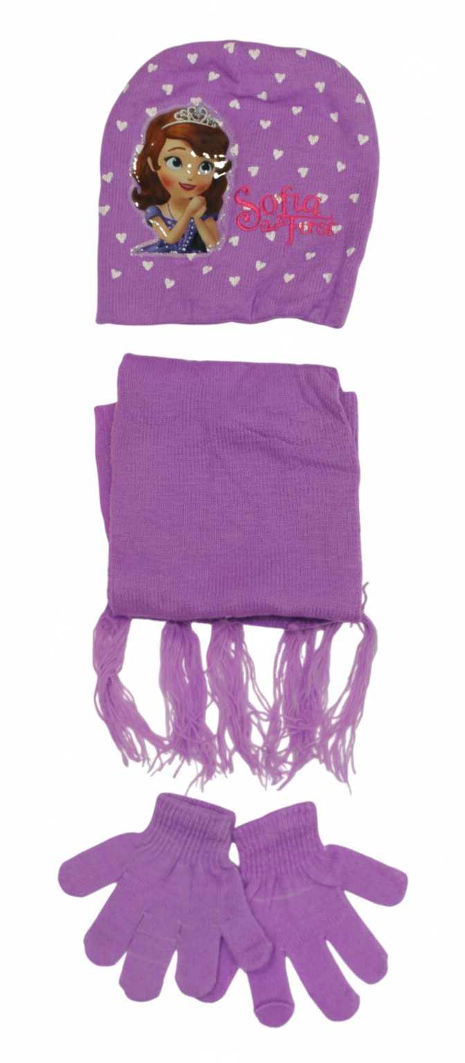  Sofia the First Kids Winter Set - Hat, Scarf & Gloves - Purple | AL1888 - Toys & Games - Lebanon