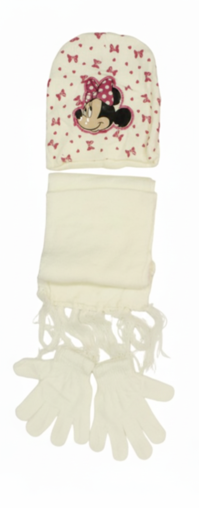 Minnie Mouse Kids Winter Set - Hat, Scarf & Gloves - Cream/White - AL1889 - Toys & Games - Lebanon