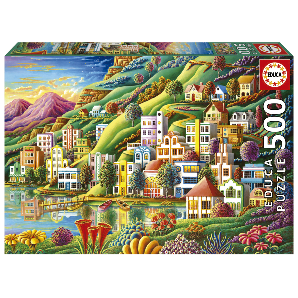 Educa Educa 19552 - Colorful Hillside Village 500-Piece Jigsaw Puzzle | 19552 - Toys & Games - Lebanon