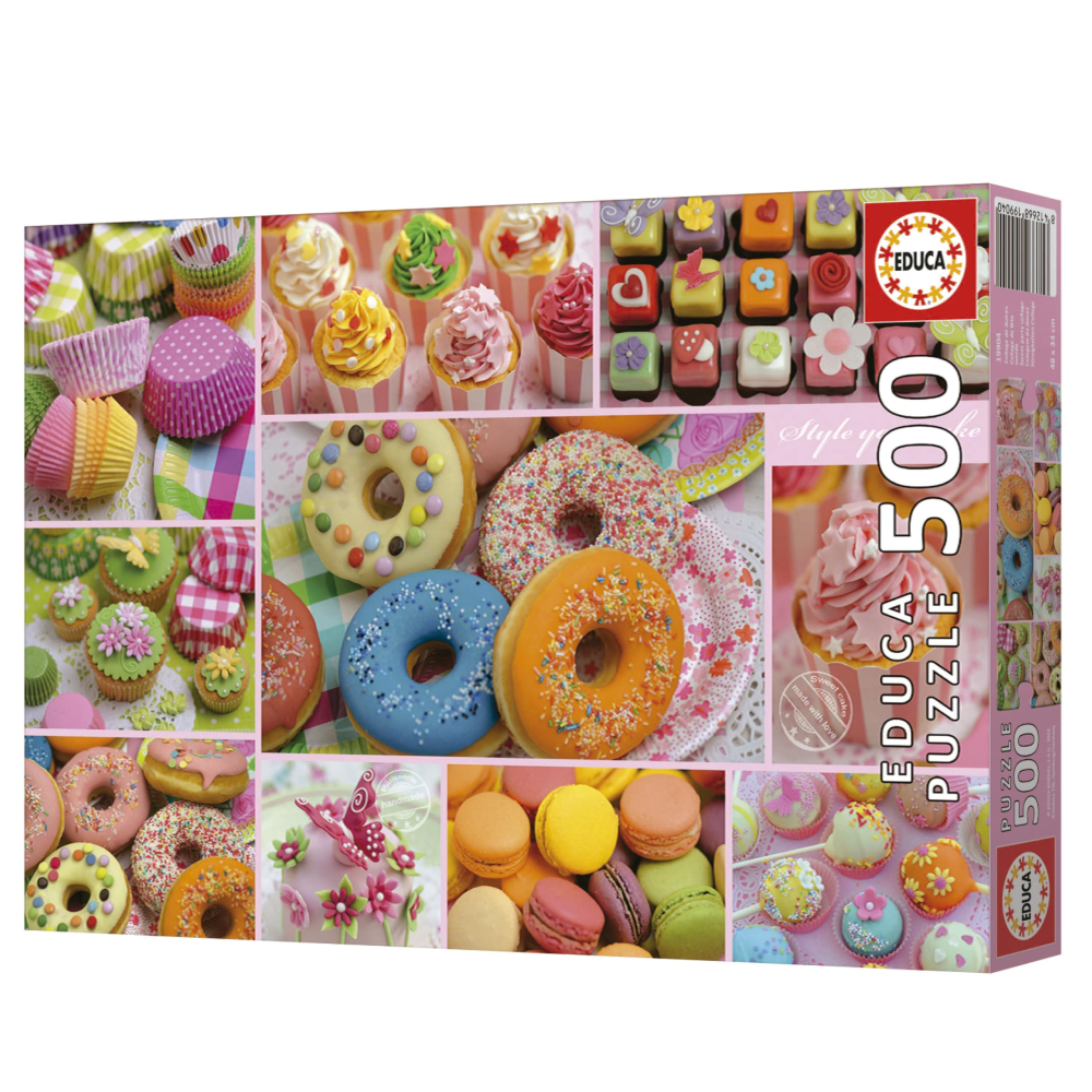 Educa 19904 - Sweet Treats Donuts & Cupcakes 500-Piece Jigsaw Puzzle | 19904