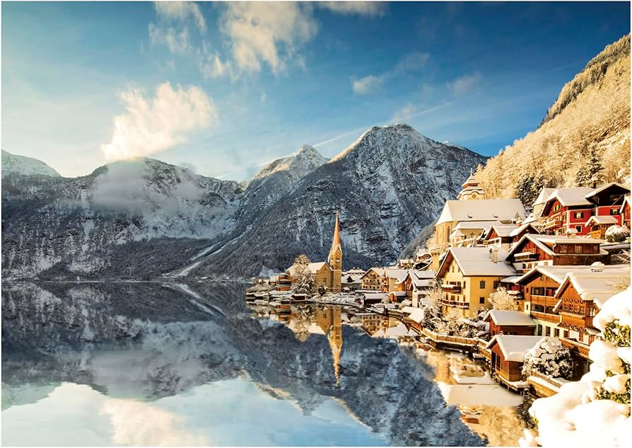Educa Educa 20284 - Winter Hallstatt Lake Reflection 1500-Piece Jigsaw Puzzle | 20284 - Toys & Games - Lebanon