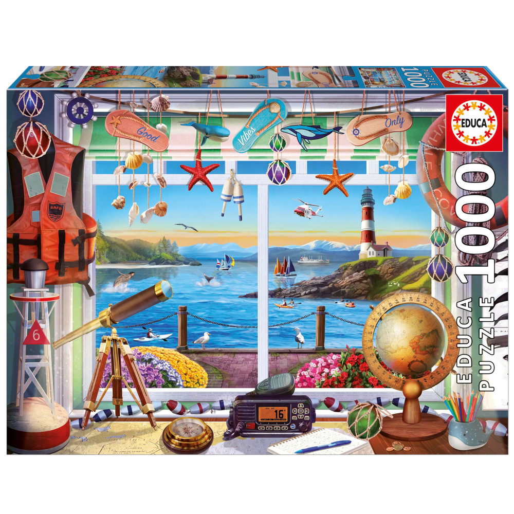 Educa Educa 20256 - Nautical Window View with Lighthouse 1000-Piece Jigsaw Puzzle | 20256 - Toys & Games - Lebanon