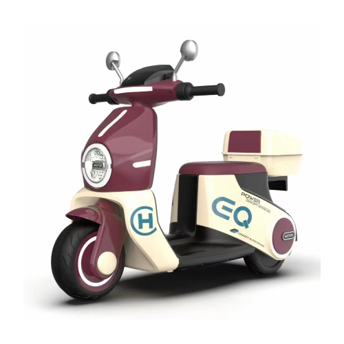 Motor Kids Electric Ride-On Car Scooter Toy Headlights - Red & Beige | KP606RB - Toys & Games - Lebanon