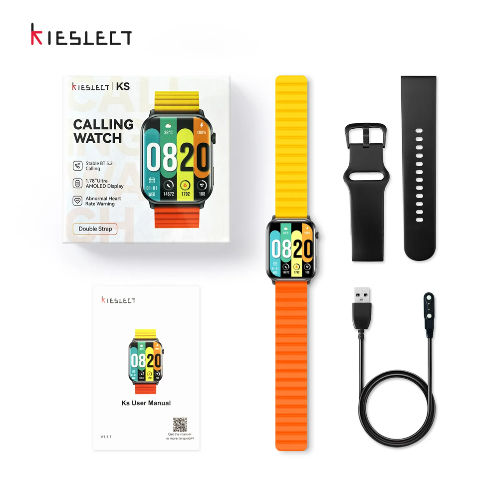Kieslect Kieslect KS Smart Watch - 1.78" Ultra AMOLED - Bluetooth Calling - Black | KS - Phones & Wearables - Lebanon