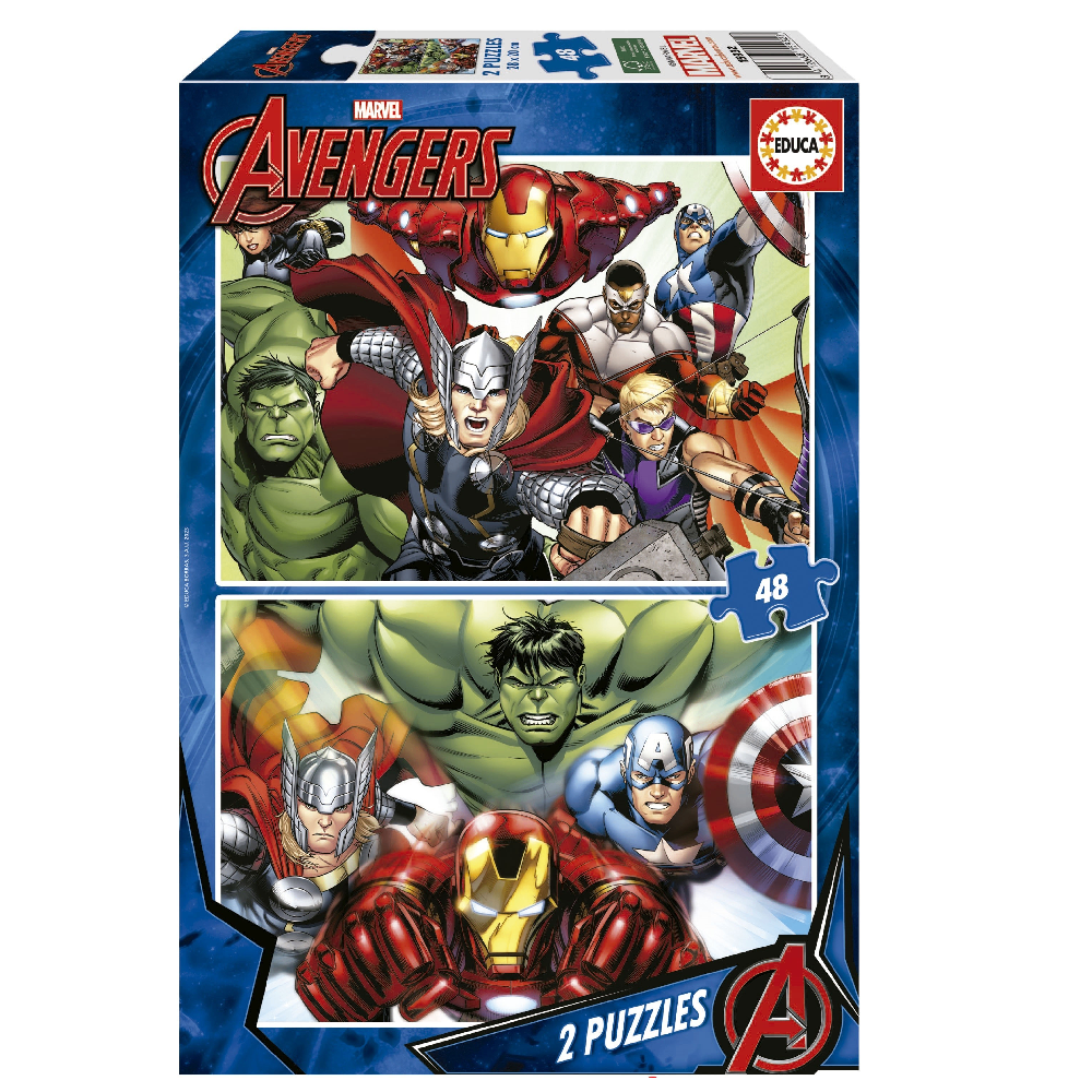 Educa Educa 15932 - Marvel Avengers 2-Puzzle Set (48 Pieces Each) | 15932 - Toys & Games - Lebanon