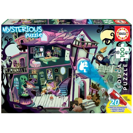 Educa Educa Mysterious Puzzle – Hidden Objects + Magic Light Pen (100 pcs) | 18611 - Toys & Games - Lebanon