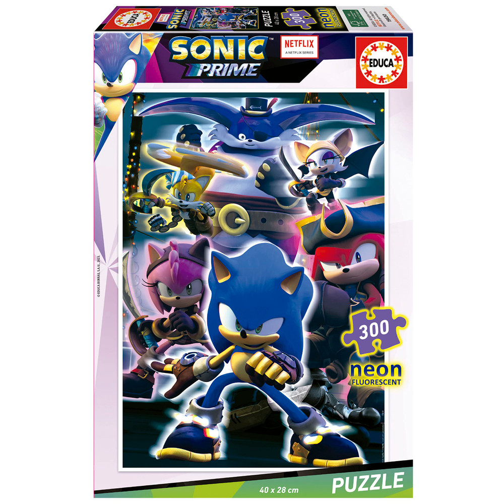Educa Educa Sonic Prime - 300 pcs Neon Fluorescent Puzzle | 19630 - Toys & Games - Lebanon