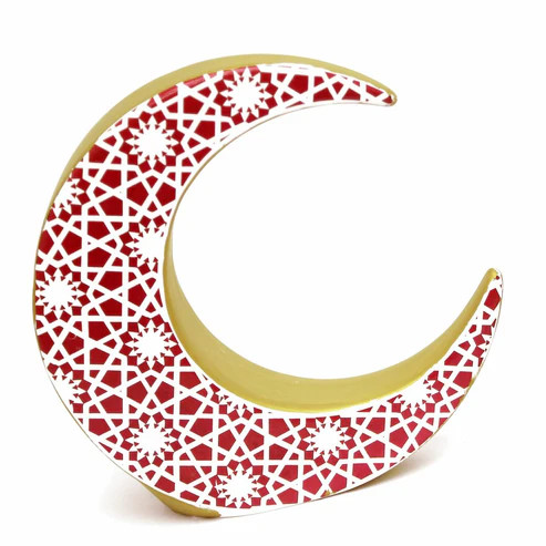 Articles Articles MOON 24CM H Red / Ivory & Gold | BBP1206 - Home & Kitchen - Lebanon