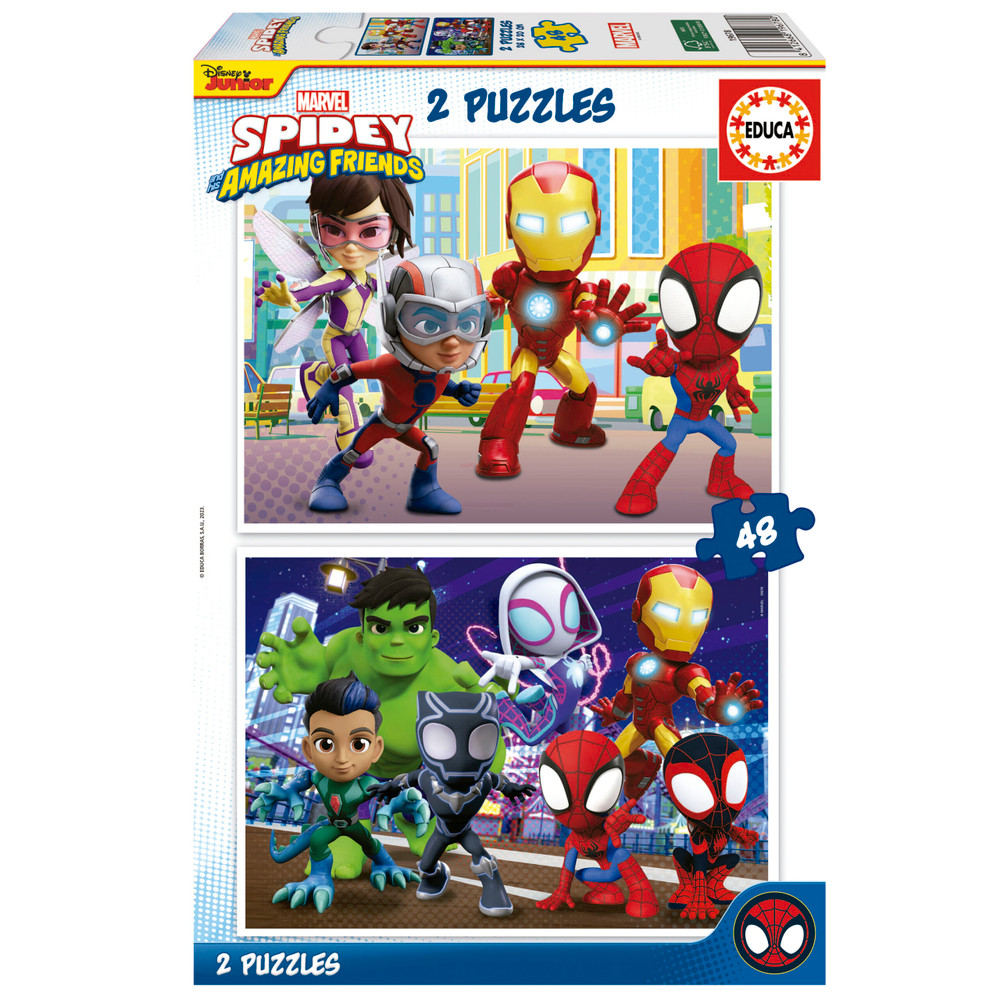 Educa Educa Marvel Spidey and His Amazing Friends – 2 Puzzles 48 pcs | 19678 - Toys & Games - Lebanon