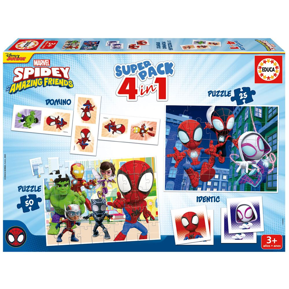 Educa Educa Marvel Spidey & His Amazing Friends Super Pack 4-in-1 | 19682 - Toys & Games - Lebanon