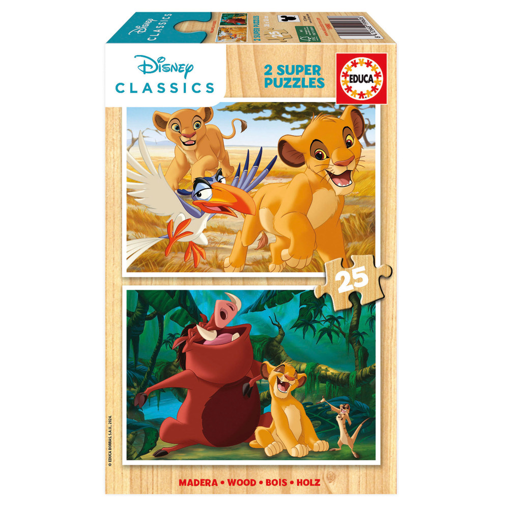 Educa Educa Disney Classics - The Lion King 2 Super Puzzles 25 pcs | 19960 - Toys & Games - Lebanon