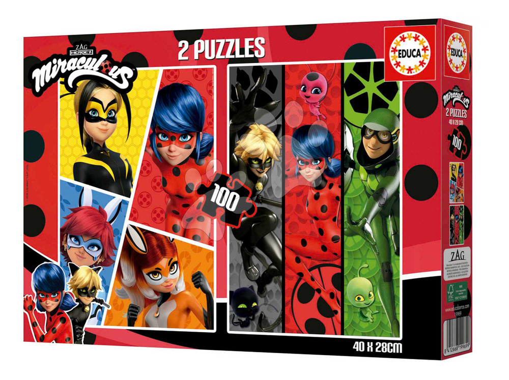 Educa Educa Miraculous Ladybug 2 - Puzzle Set 100 pcs | 19969 - Toys & Games - Lebanon