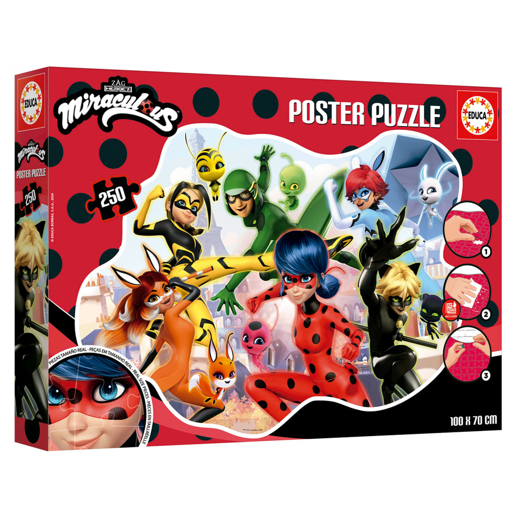 Educa Educa Miraculous Ladybug Poster Puzzle 250 pcs | 19970 - Toys & Games - Lebanon
