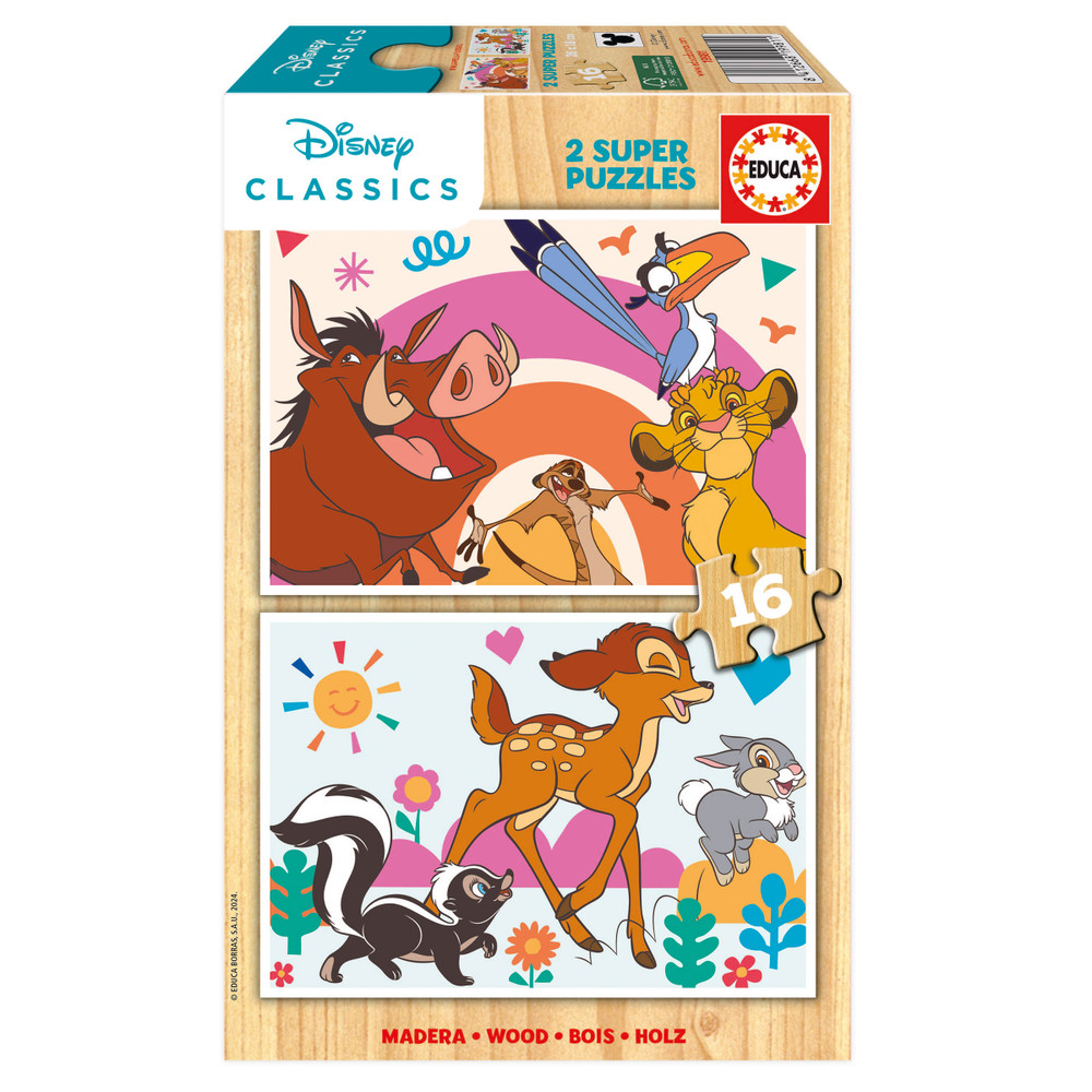 Educa Educa Disney Classics 2 Super Puzzles - Wooden - 16 pcs | 19981 - Toys & Games - Lebanon