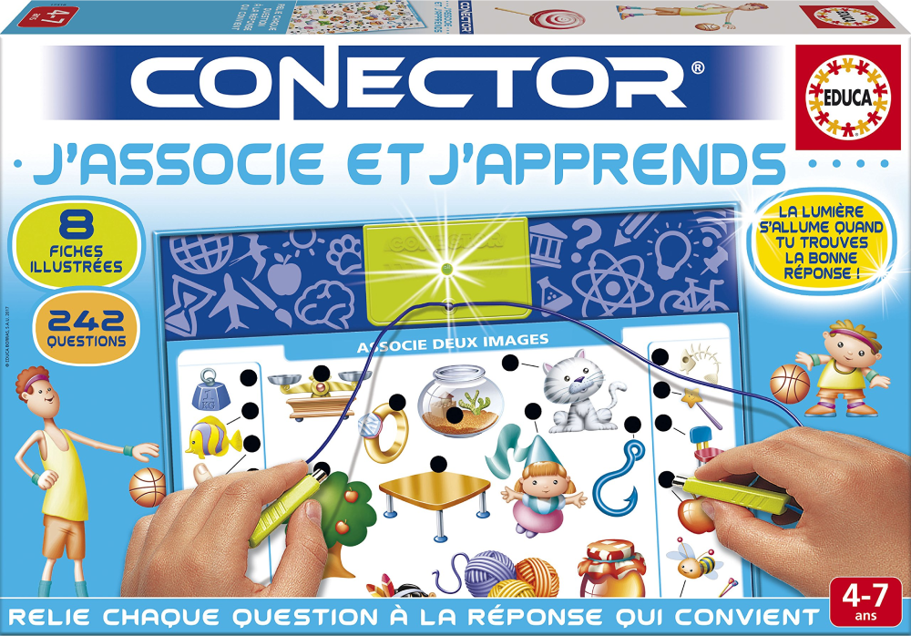 Educa EDUCA Conector J’Associe et J’Apprends Learning Game - Interactive Matching Board with Light Response | 17316 - Toys & Games - Lebanon