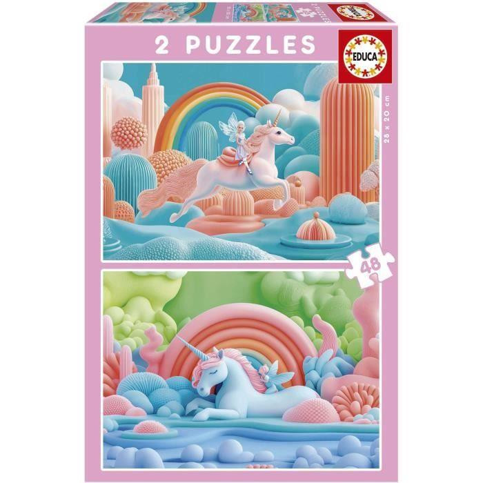 Educa Educa Unicorn Fantasy 2 Puzzles 48 pcs | 20223 - Toys & Games - Lebanon