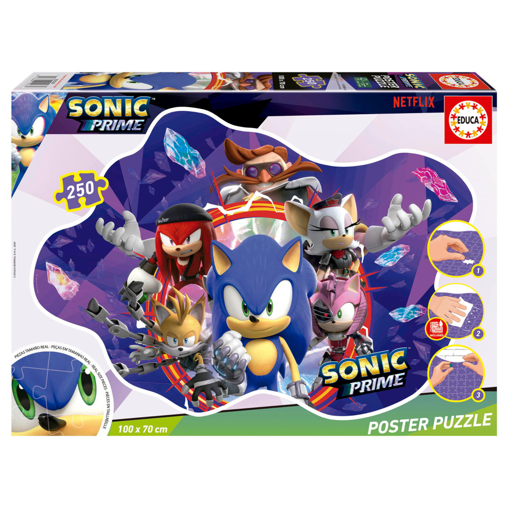Educa Educa 20026 - Sonic Prime Poster Puzzle (250 Pieces, 100×70 cm) | 20026 - Toys & Games - Lebanon