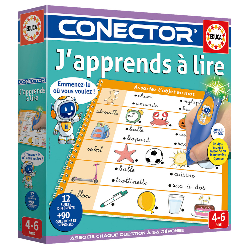 Educa Educa 20168 - Conector: J’apprends à Lire Learning Game (Interactive Pen + 12 Boards) | 20168 - Toys & Games - Lebanon