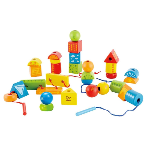  Wooden Threading Blocks Educational String-Along Shape Toy | 589-5 - Toys & Games - Lebanon