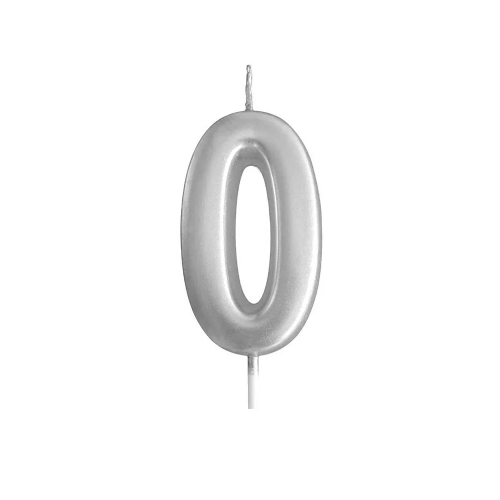 Silver Glitter Birthday Cake Candle Topper - Number Zero | 349-1/S0 - Home & Kitchen - Lebanon