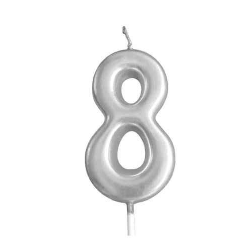 Silver Glitter Birthday Cake Candle Topper - Number Eight | 349-1/S8 - Home & Kitchen - Lebanon