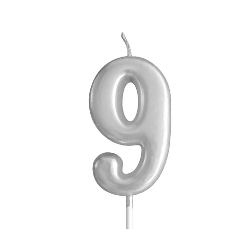 Silver Glitter Birthday Cake Candle Topper - Number Nine | 349-1/S9 - Home & Kitchen - Lebanon
