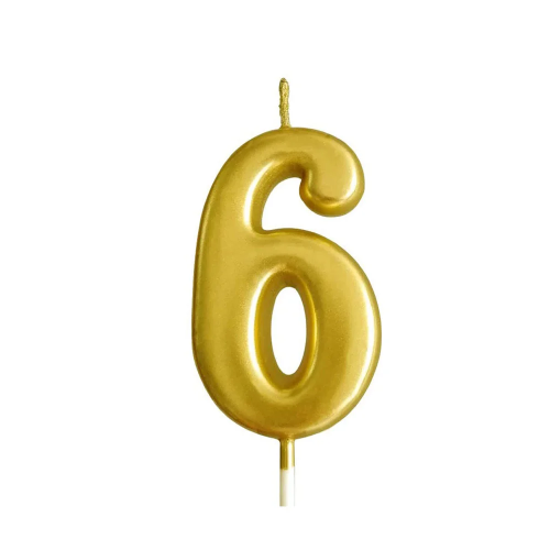 Gold Glitter Birthday Cake Candle Topper - Number Six | 349-1/G6 - Home & Kitchen - Lebanon