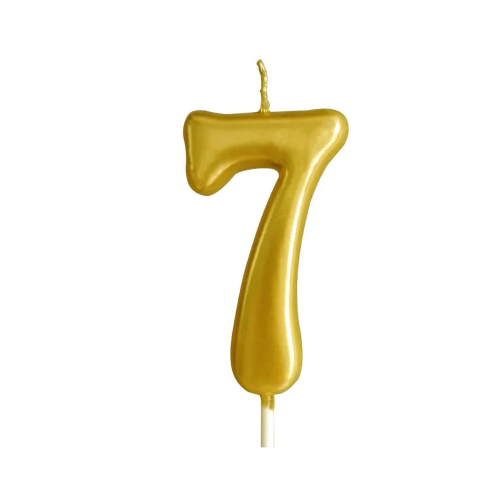 Gold Glitter Birthday Cake Candle Topper - Number Seven | 349-1/G7 - Home & Kitchen - Lebanon