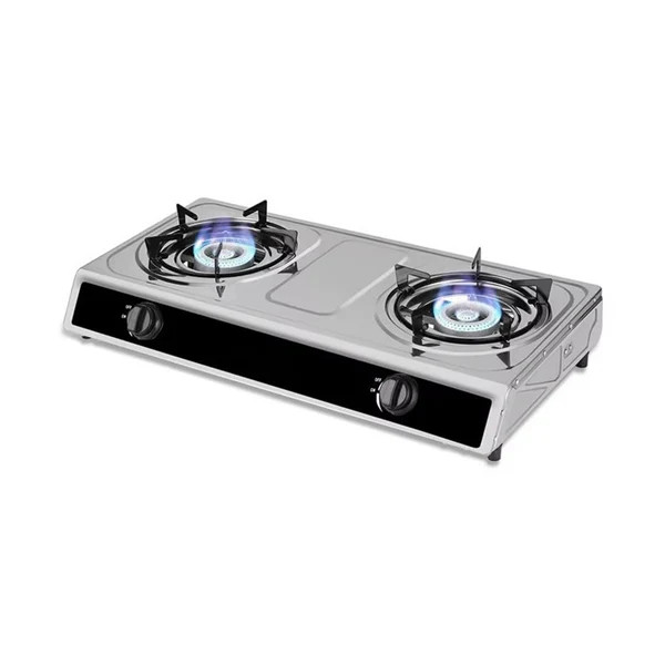 GI GI Gas Cooker 2 Burners Stainless Steel | ST-2# - Home & Kitchen - Lebanon