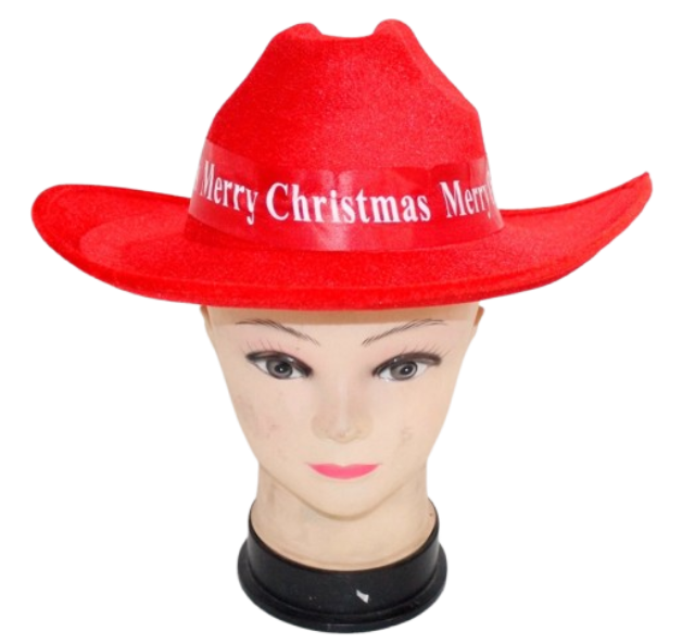 Christmas Party Cowboy Hat - Red Felt Holiday Costume Accessory | AL1341 - Toys & Games - Lebanon