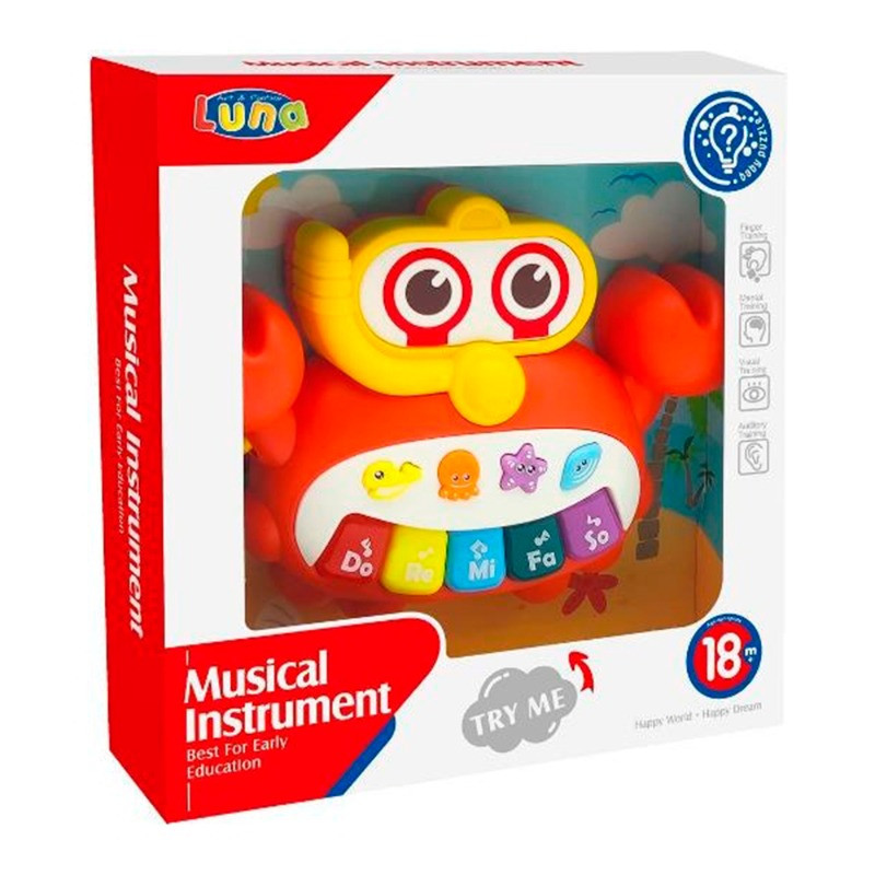 Huanger Musical Instrument Toy - Crab Piano with Light & Sound Keys | HE0535 - Toys & Games - Lebanon