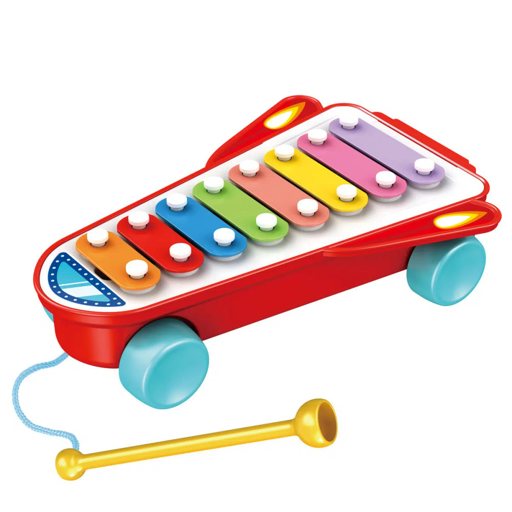 Huanger Pull-Along Xylophone Toy - Red | HE8034 - Toys & Games - Lebanon