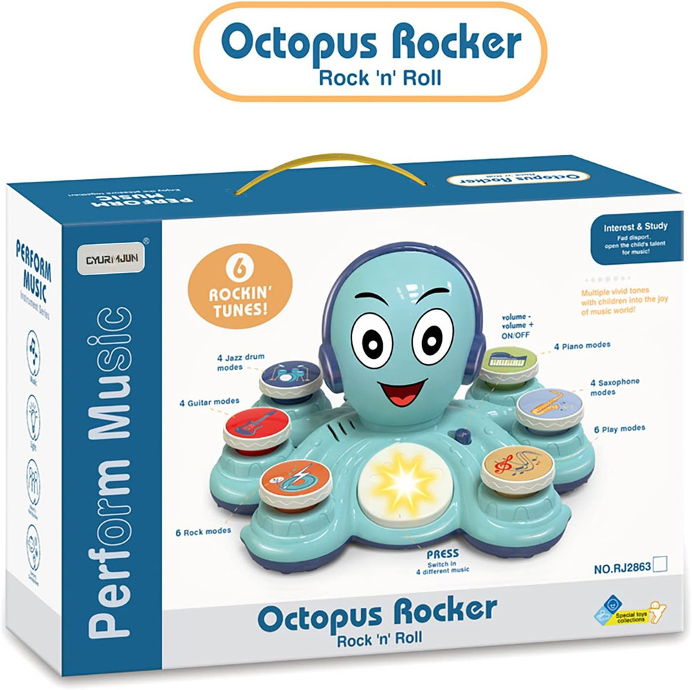 Octopus Music Activity Toy - 6 Rockin’ Tunes & Multi-Mode Buttons | RJ2863 - Toys & Games - Lebanon