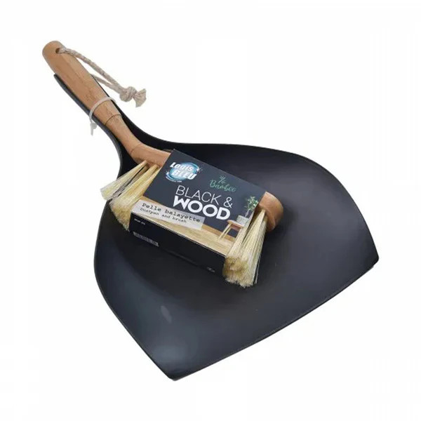 Black and Wood Black and Wood Pelle Balayette Set | BR160679 - Home & Kitchen - Lebanon
