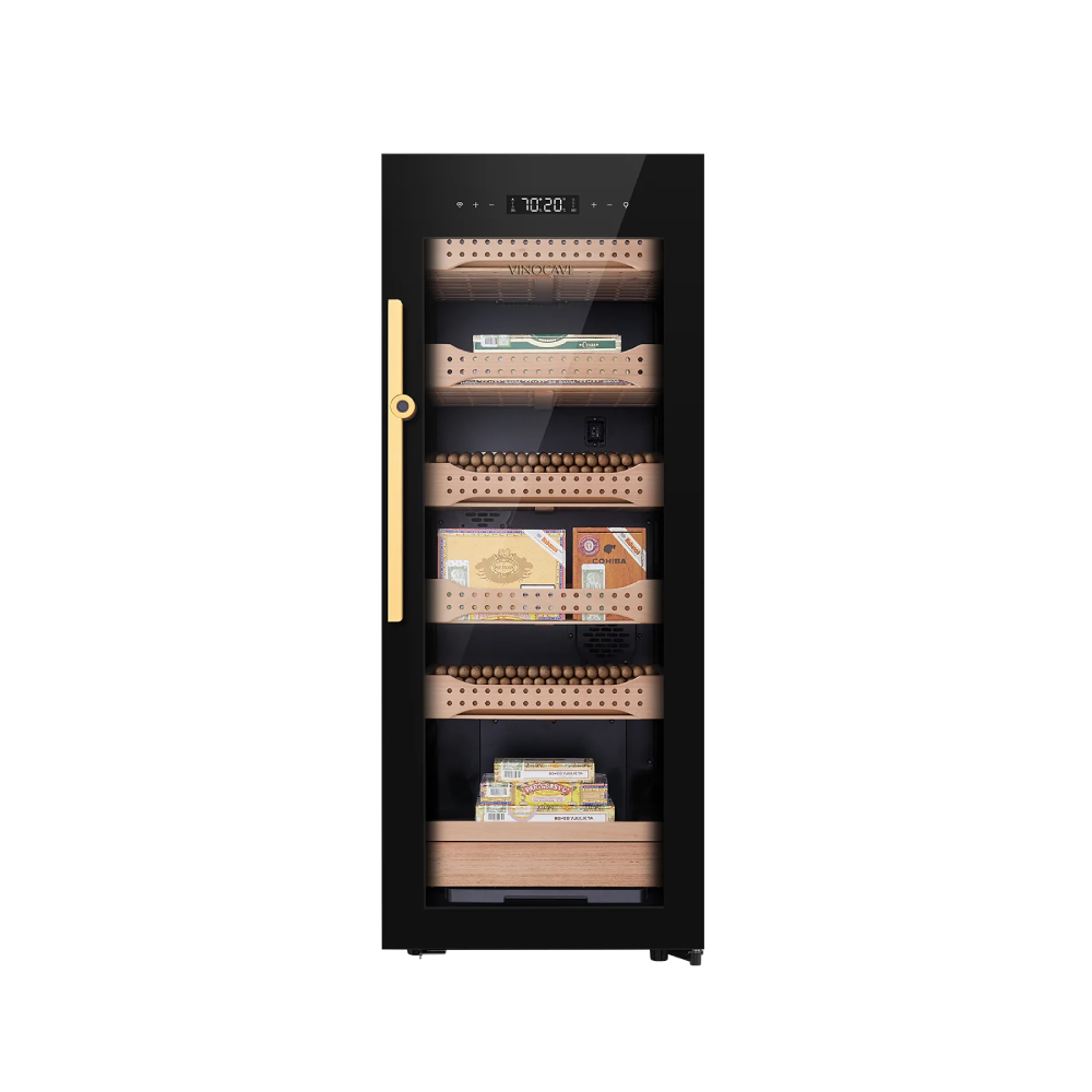 Campomatic Campomatic Cigar Humidor 1200 Fingerprint Lock Cedar Wood | CH1200 - Home & Kitchen - Lebanon