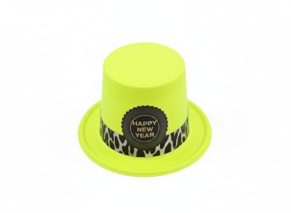  Neon Happy New Year Party Hat - Yellow | AL1836 - Home & Kitchen - Lebanon