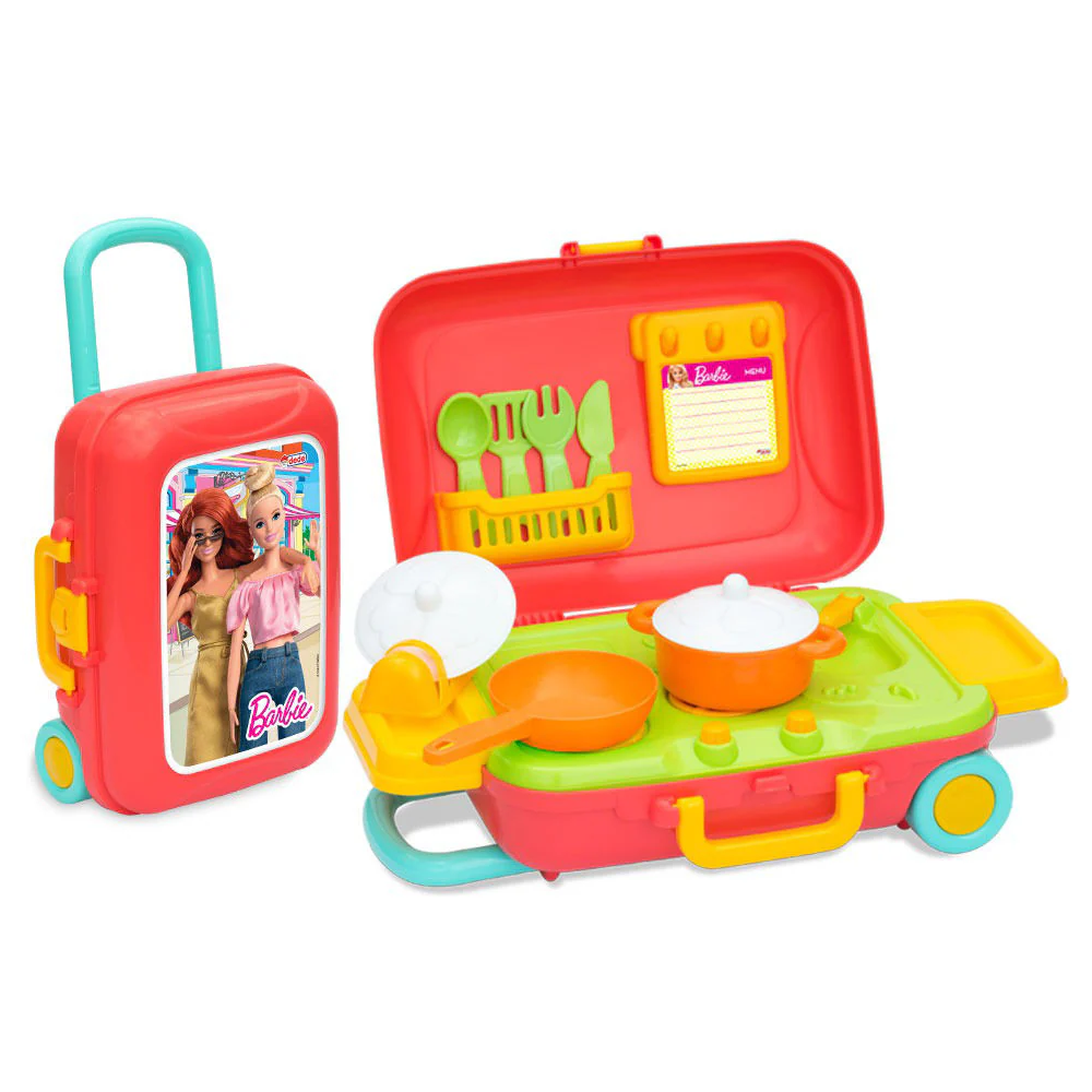 Barbie Barbie Rolling Suitcase Kitchen Play Set with Accessories - Kids Pretend Play Toy | 03478 - Toys & Games - Lebanon