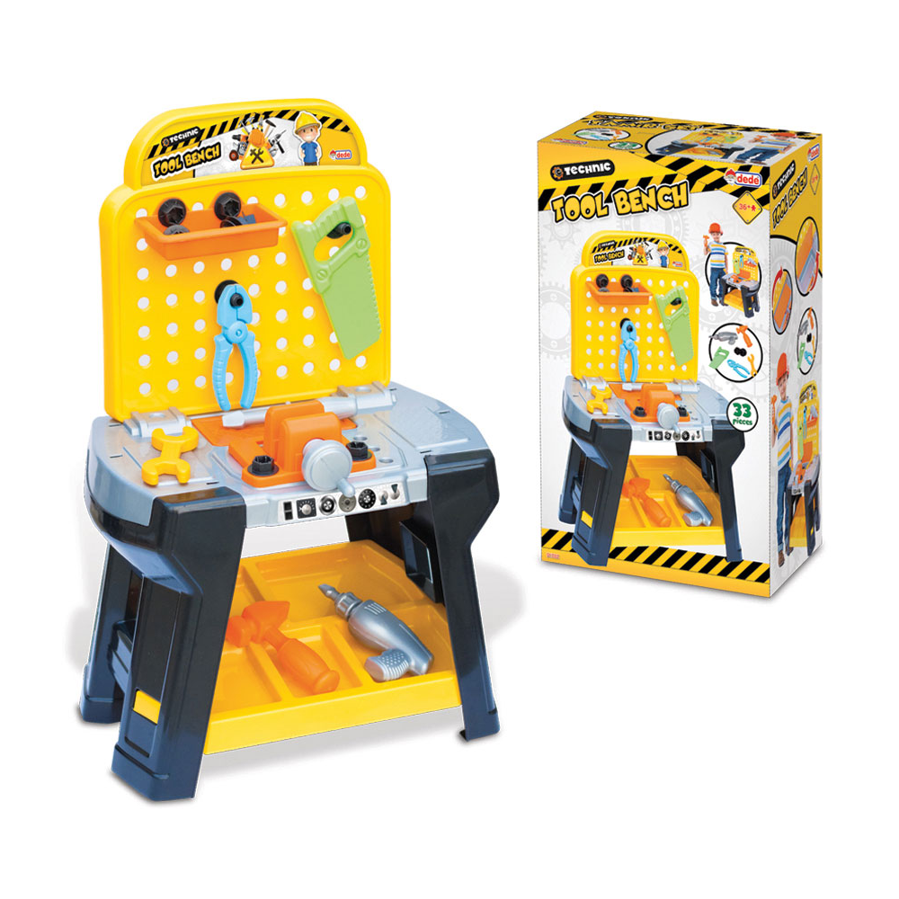Dede Kids Tool Bench Play Set with Accessories - Pretend Construction Workbench Toy (33 Pieces) | 01702 - Toys & Games - Lebanon