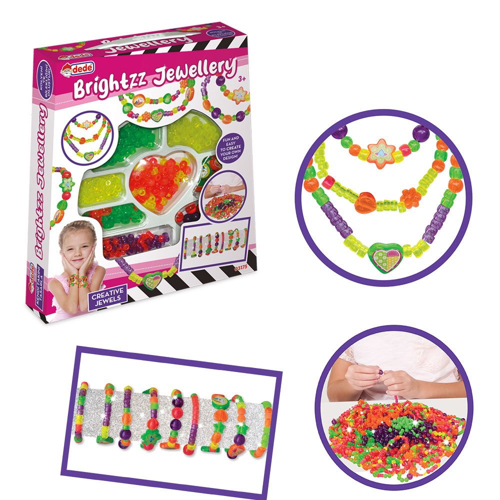 Dede Brightzz Jewellery Beads Craft Set for Kids - Colorful DIY Jewelry Making Kit | 03175 - Toys & Games - Lebanon
