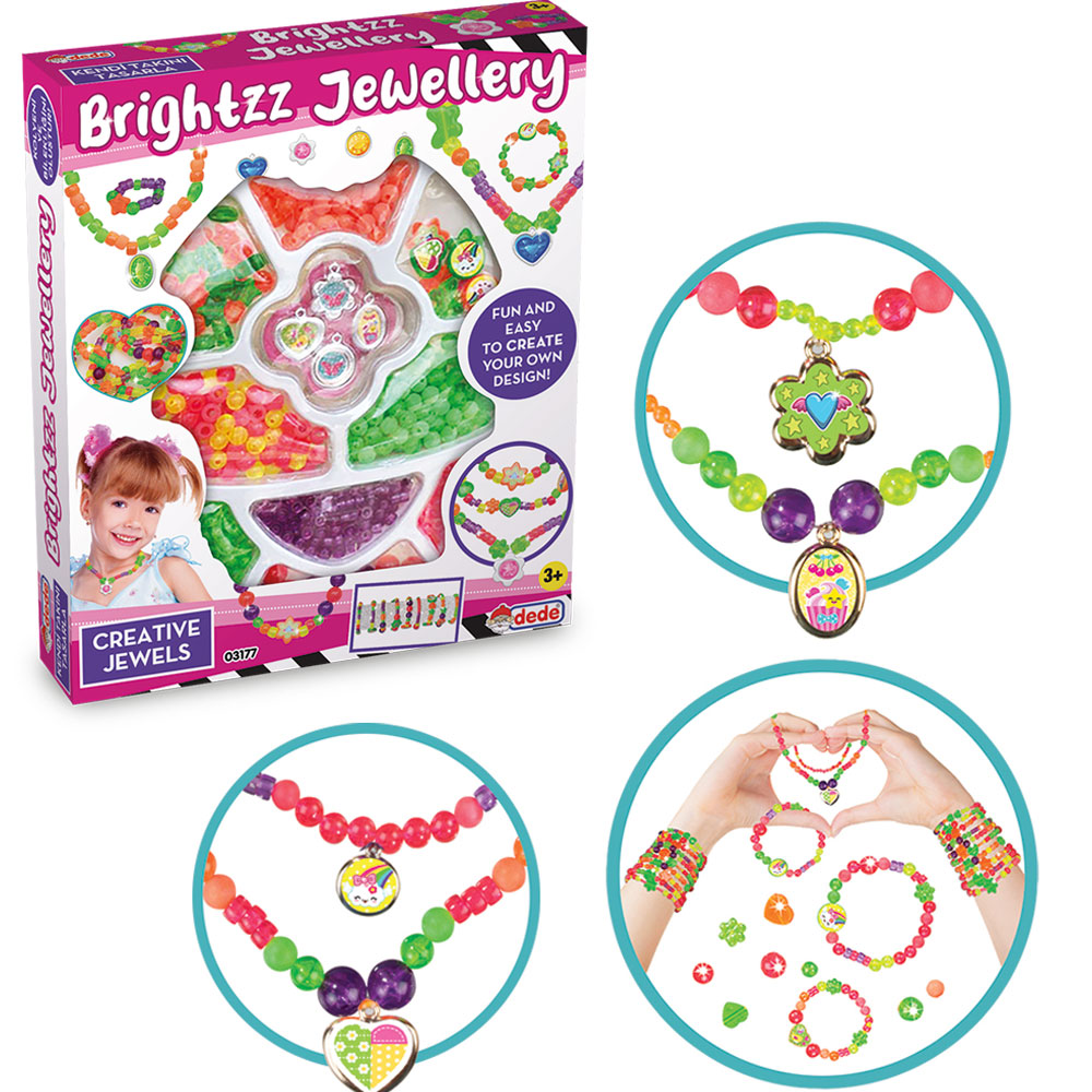 Dede Brightzz Jewellery Creative Beads Craft Set for Kids - DIY Necklace & Bracelet Kit | 03177 - Toys & Games - Lebanon