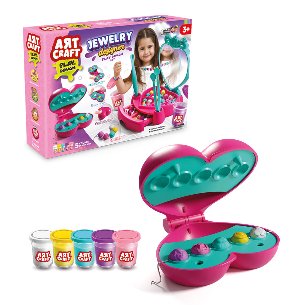 Dede Dede Art Craft Jewelry Designer Play Dough Set - Creative Jewelry Making Kit (5 × 56 g) | 03849 - Toys & Games - Lebanon