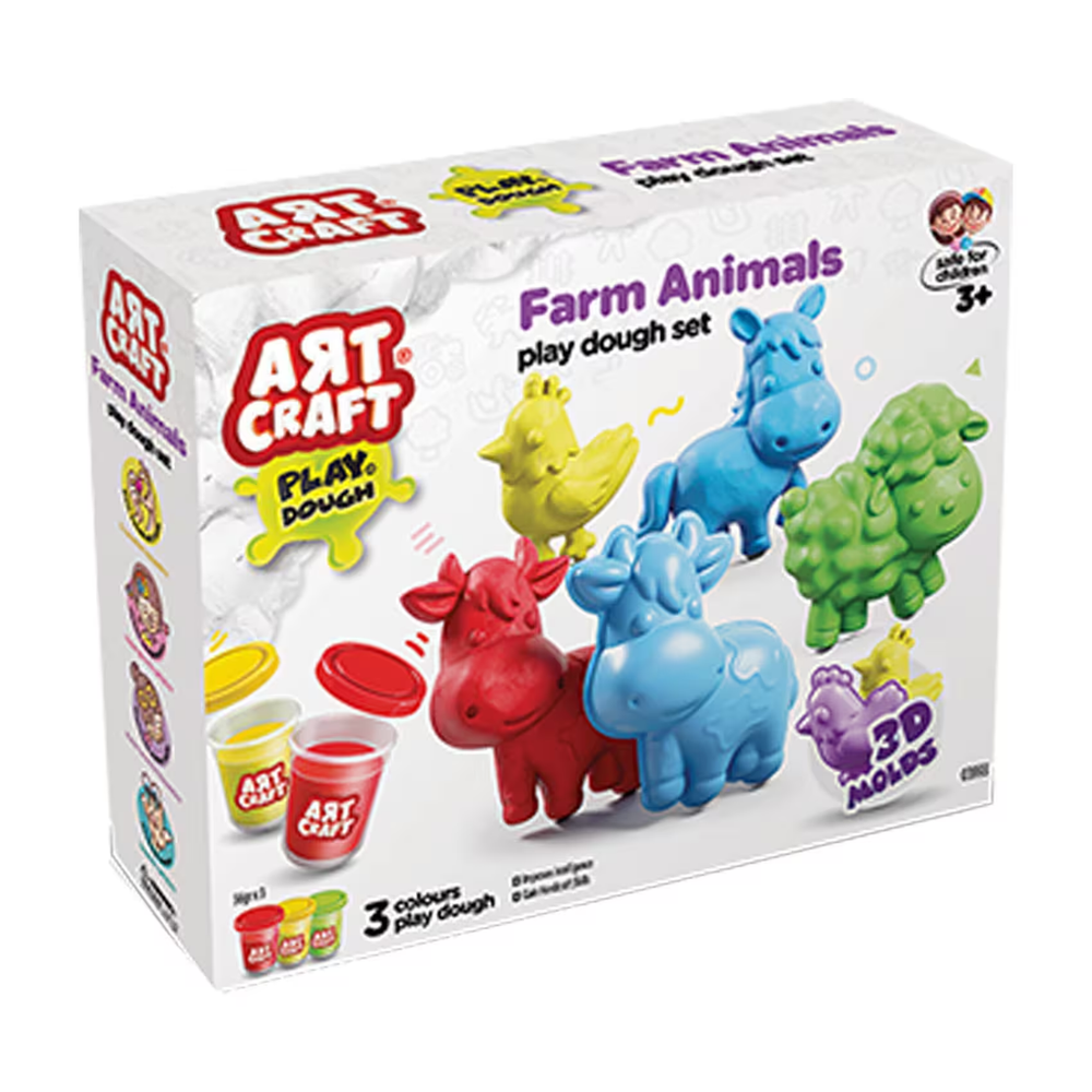 Dede Dede Art Craft Farm Animals Play Dough Set - 3D Animal Molds Creative Toy | 03993 - Toys & Games - Lebanon