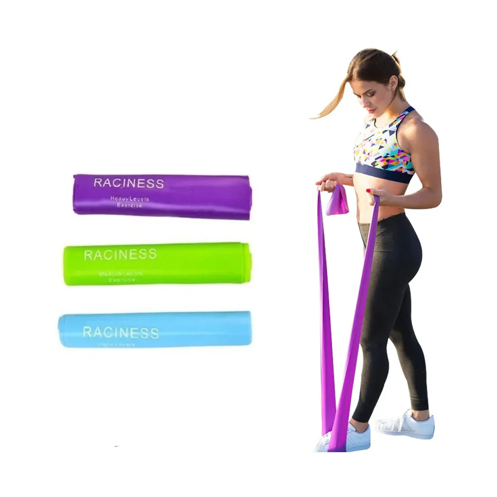 Raciness Aerobic Bands Set – 3 Levels (Light, Medium & Heavy) - Sports & Outdoors - Lebanon