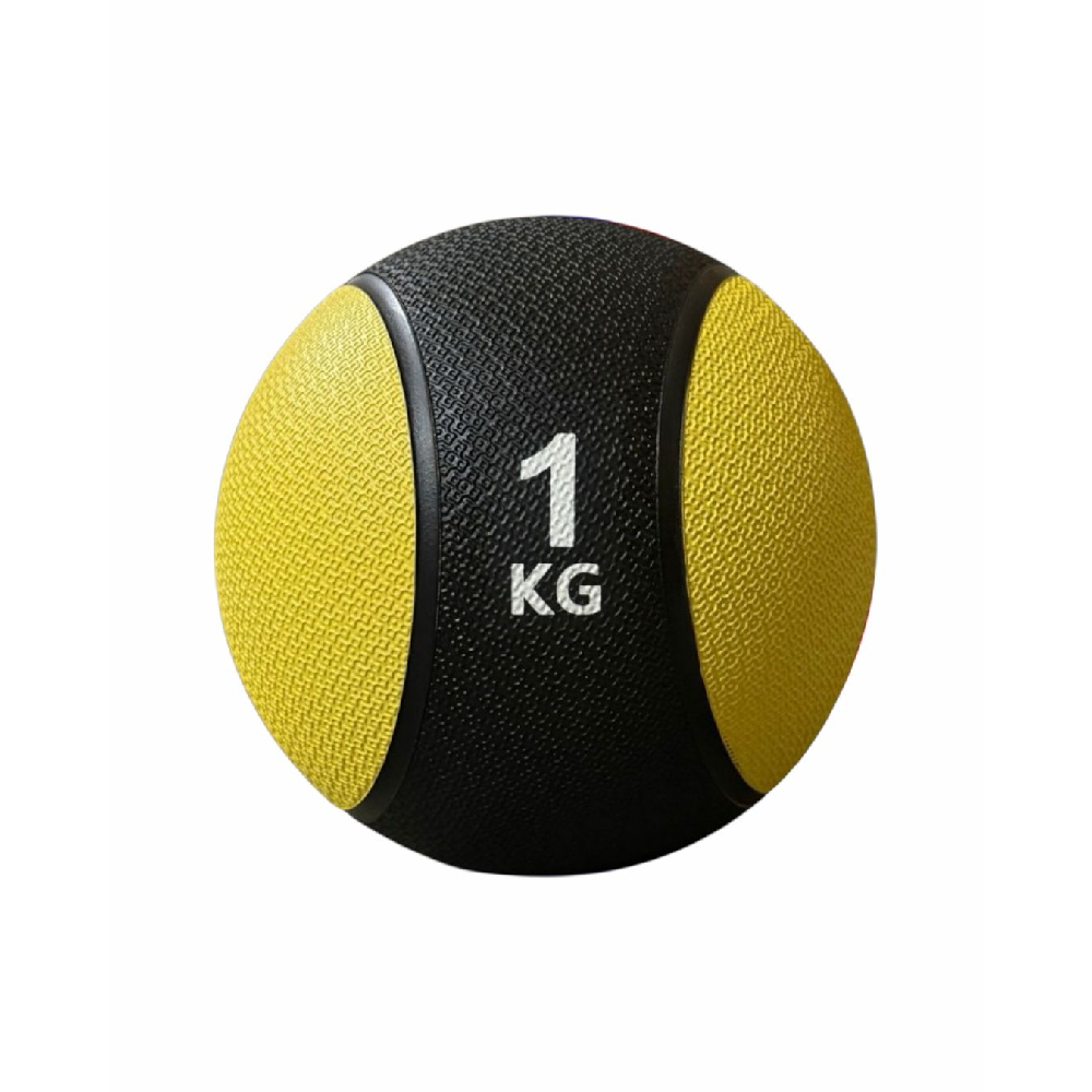 Solid Rubber Fitness Medicine Ball -1 kg - Yellow - Sports & Outdoors - Lebanon