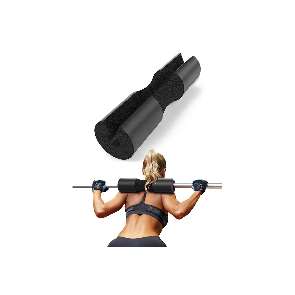 Barbell Squat Pad - Neck & Shoulder Protective Sponge Foam with Straps - Black - Sports & Outdoors - Lebanon