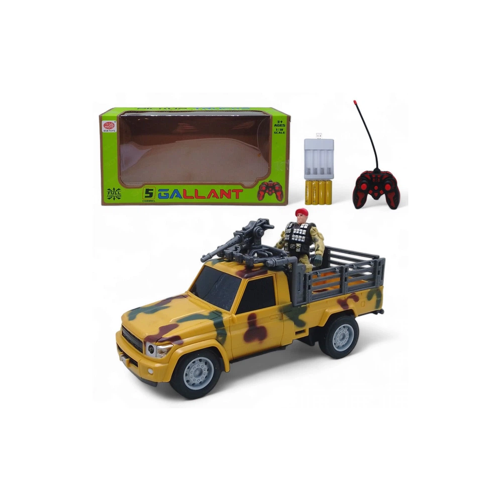 Gallant RC Military Pickup Truck 1:18 with Soldier Figure - Yellow | 858-331 - Toys & Games - Lebanon