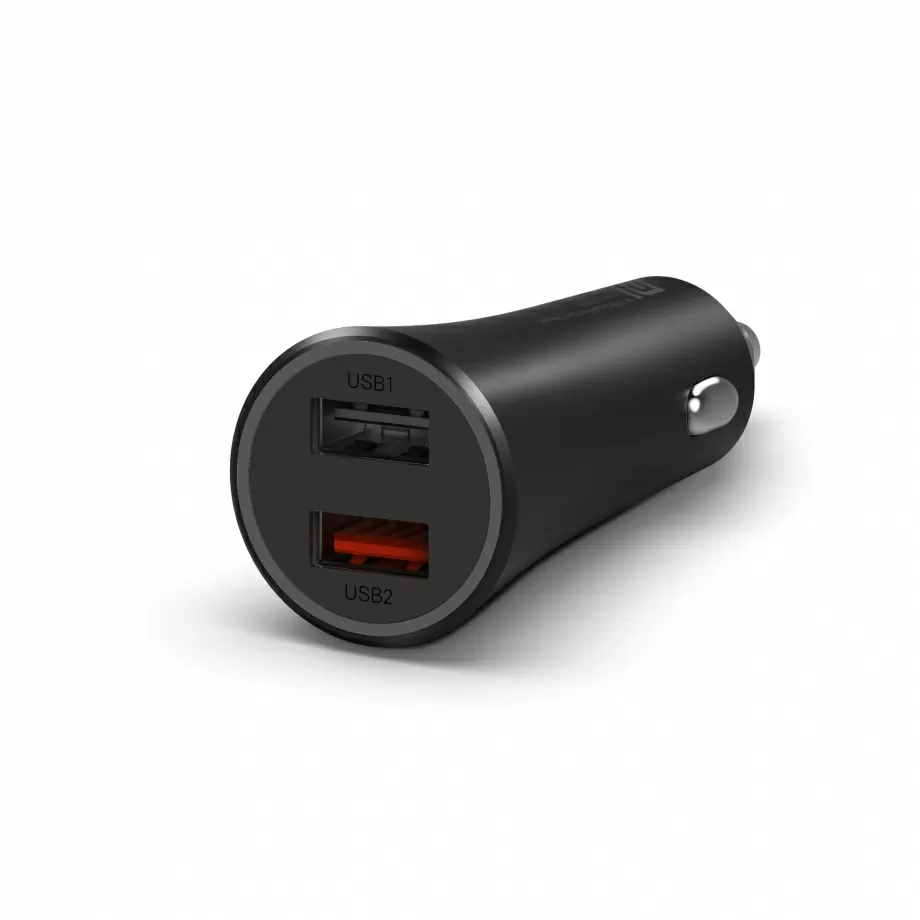 Xiaomi Mi 37W Dual-Port Car Charger - USB-A Fast Charging - 37W Max Output - Black | CC06ZM - Phones & Wearables - Lebanon