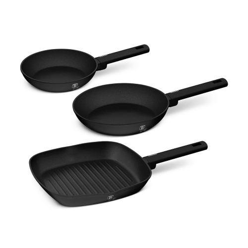 Berlinger Haus Berlinger Haus 3 pcs Fry Pan Set – Matte Black | BH/8196 - Home & Kitchen - Lebanon